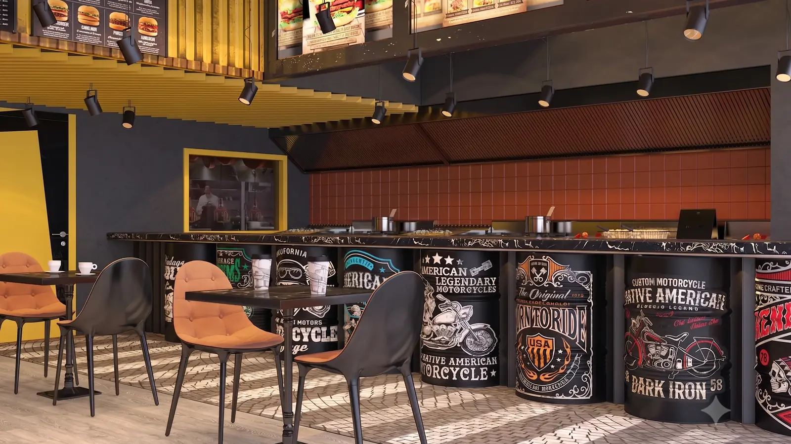 Fast Food ve Unlu Mamüller Mutfak Tasarımı - Enfrigo uygulama görseli