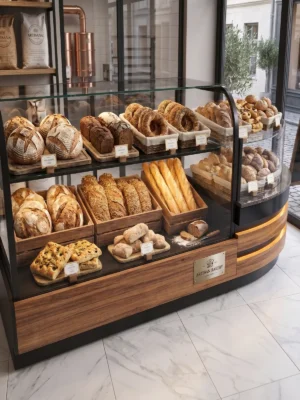 Kavisli Camlı Ekmek ve Simit Sunum Ünitesi – Enfrigo