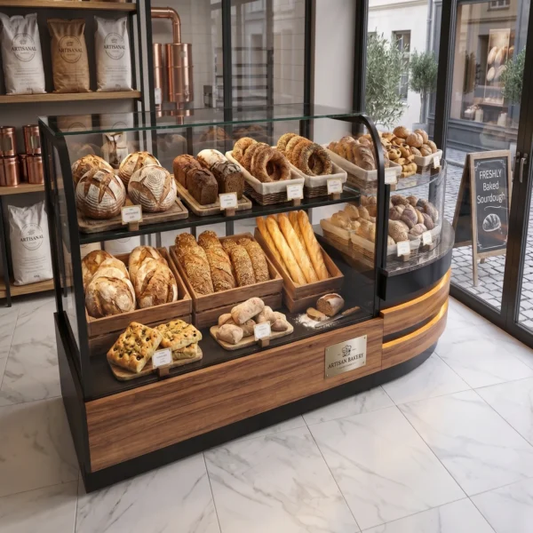 Kavisli Camlı Ekmek ve Simit Sunum Ünitesi – Enfrigo
